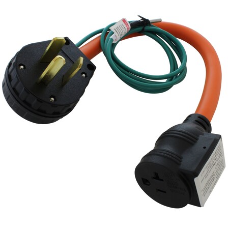 Ac Works Plug Adapter, STW, 5-15/20R, 10-30P, 1.5 ft., Orange S1030CB520